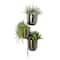 25" Dark Silver Metal Contemporary 3-Pot Hanging Planter